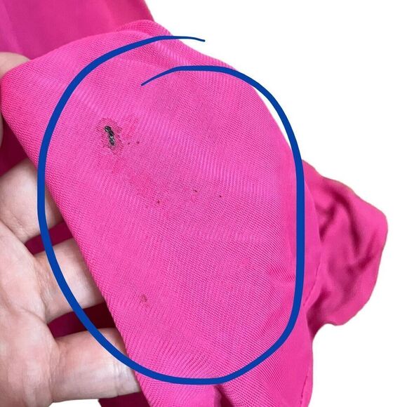 Amanda Wakeley Deep V Long Maxi Dress Pink Gown Women’s Size L Flawed - Picture 10 of 13